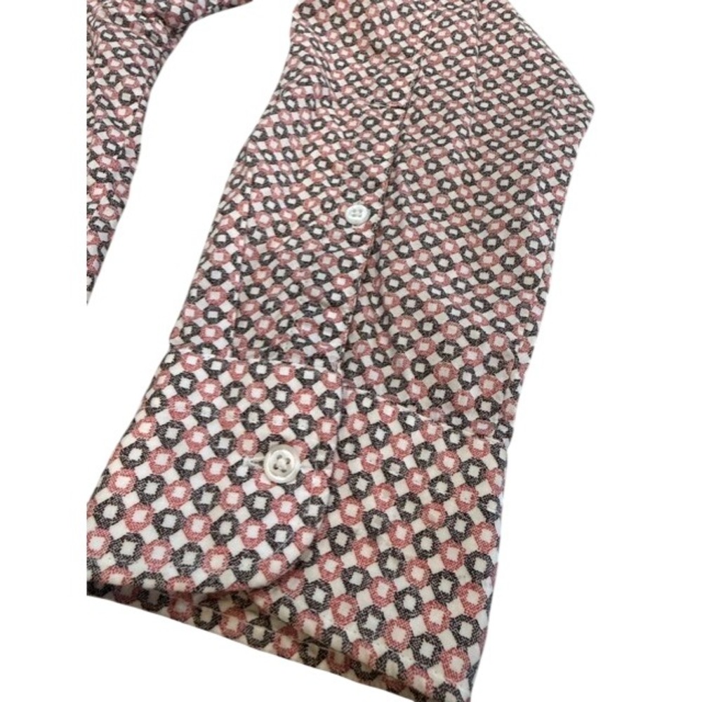 Hugo Boss Mens Slim Fit XXL Geometric Print Long Sleeve Shirt Red White Grey - Picture 4 of 9